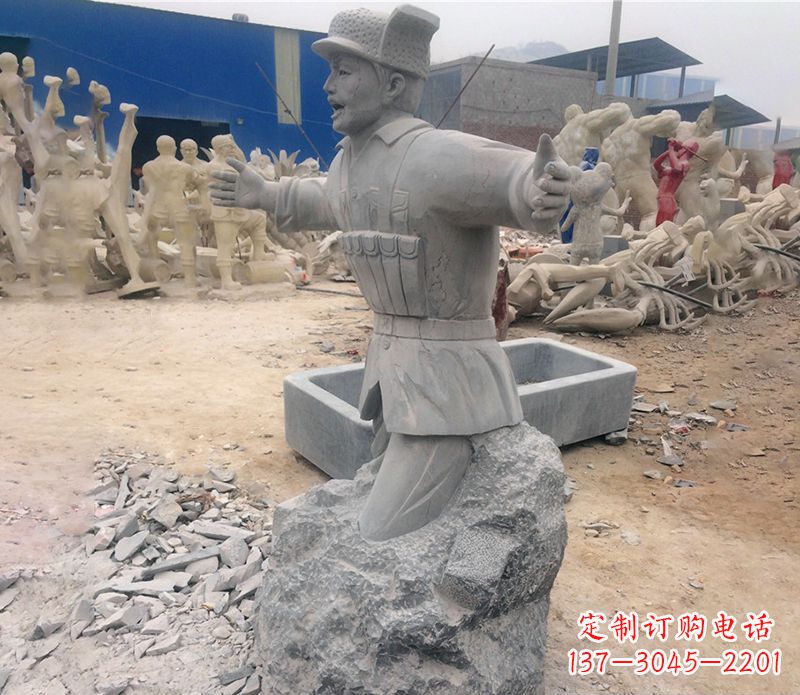 武汉中领雕塑荣誉历史革命先驱黄继光石雕