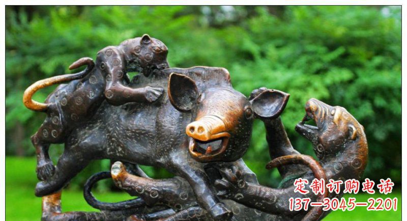 武汉艺术精美的豹子铜雕