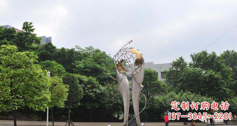 武汉中领雕塑精致大气的不锈钢地球雕塑