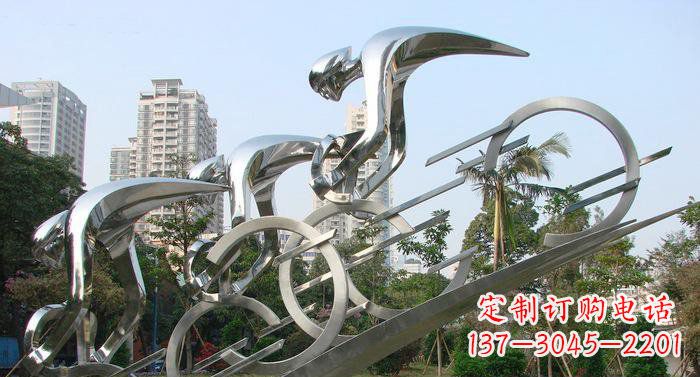 武汉不锈钢自行车抽象雕塑