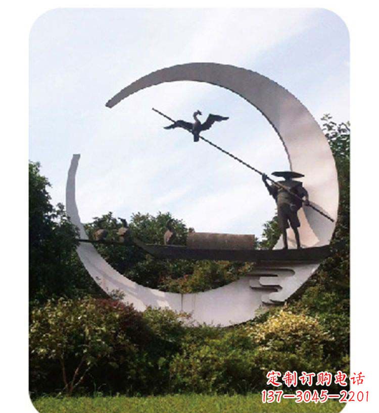 武汉精致美观的不锈钢鸬鹚雕塑