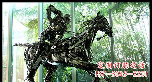 武汉高品质不锈钢骑马雕塑