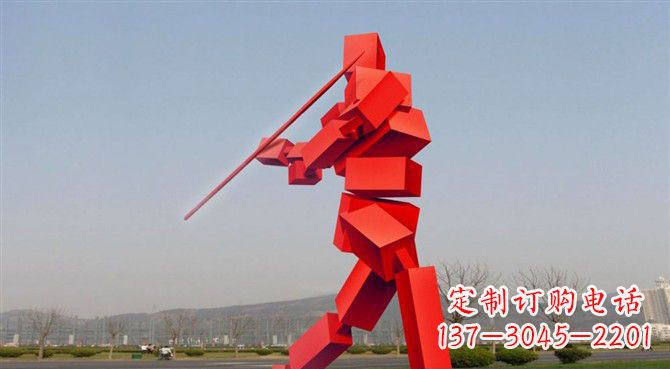 武汉定制不锈钢标枪雕塑
