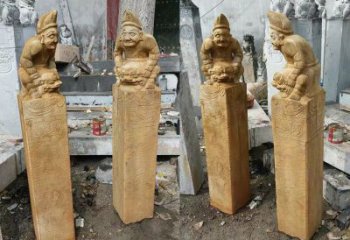 武汉经典仿古拴马桩雕塑