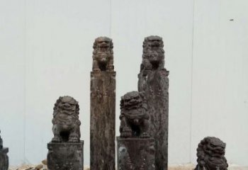 武汉复古风格拴马桩雕塑