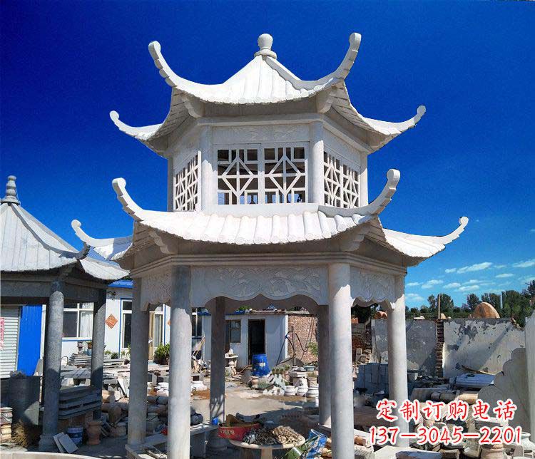 武汉大理石双层凉亭雕塑