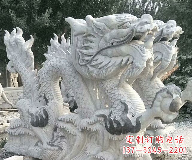 武汉优雅古典大理石生肖龙雕塑