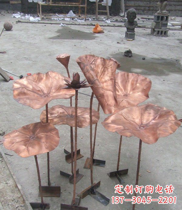 武汉中领雕塑荷花锻铜雕塑
