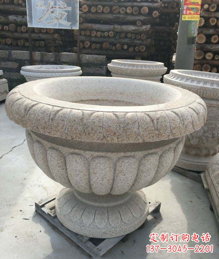 武汉高质量大理石花盆石雕