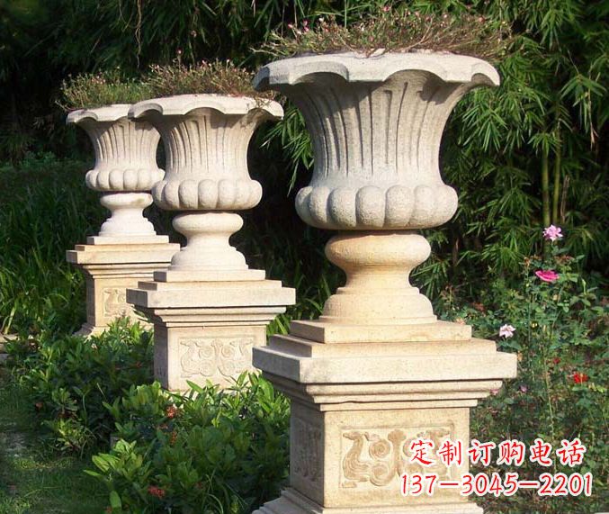武汉高质量大理石花盆石雕