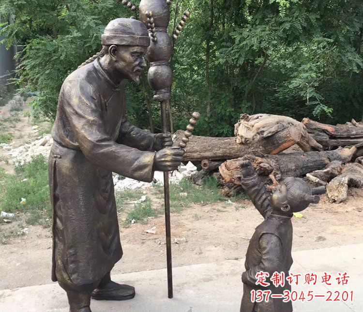 武汉温馨传情,情意绵绵——铜质葫芦雕塑