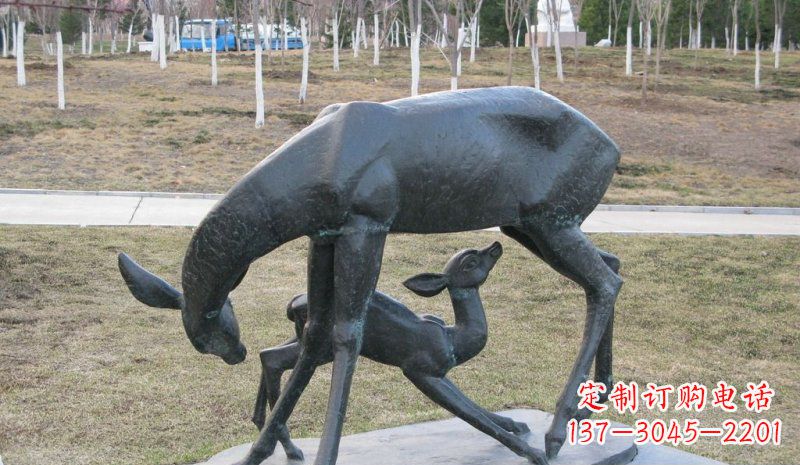 武汉高档铜雕动物母子鹿