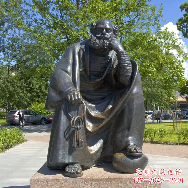 武汉公园世界名人俄国批判现实主义作家托尔斯泰 铜雕塑像