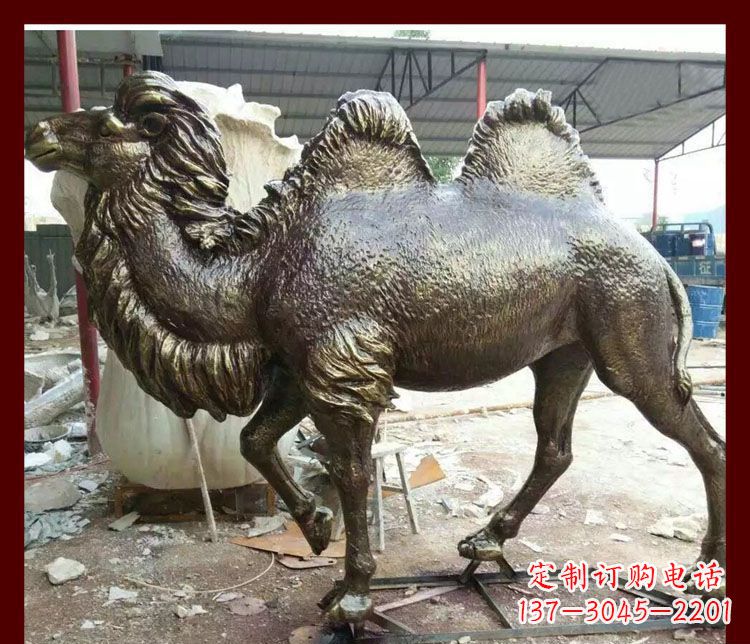 武汉双峰骆驼铜雕塑,精美绝伦