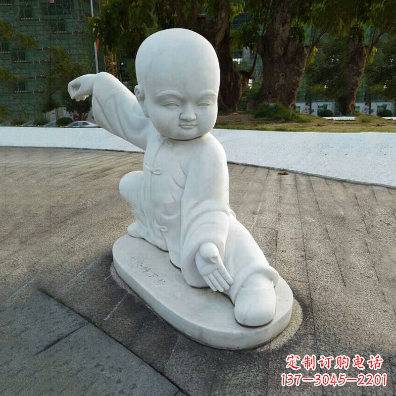 武汉瑞士艺术家精美制作的和尚汉白玉石雕塑