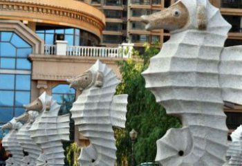 武汉艺术级小区喷水马雕塑