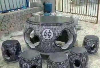武汉风格独特的鼓式仿古石桌凳石雕