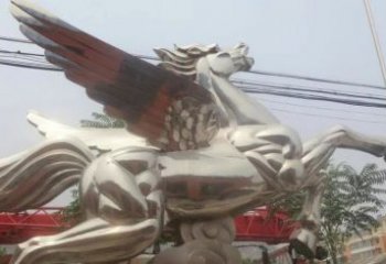 武汉流畅优美的不锈钢飞马雕塑