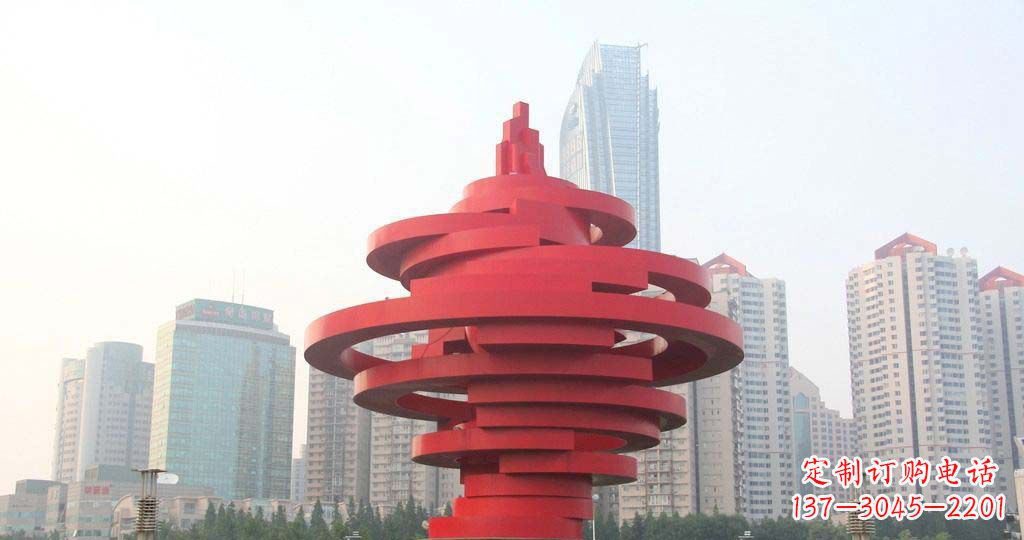 武汉广场不锈钢火炬景观雕塑1