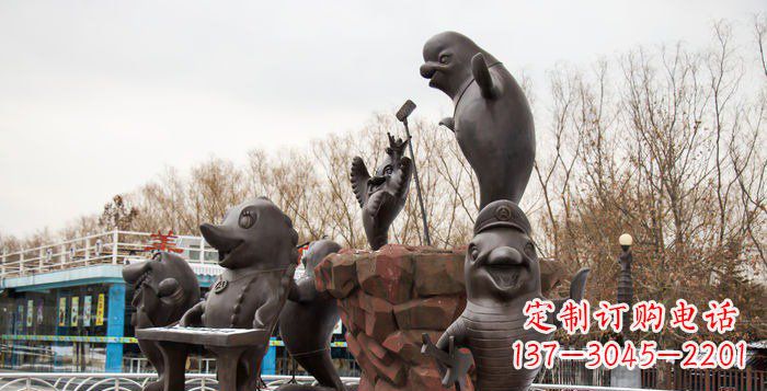 武汉精美铜海豚雕塑，精细雕琢把海豚灵魂融入！