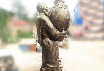 武汉铜雕店小二抱酒人物雕塑