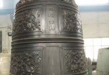 武汉国泰民安铜钟寺庙铜雕-传统工艺精美的铜钟雕塑