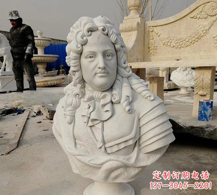 武汉汉白玉牛顿头像雕塑,尊享经典
