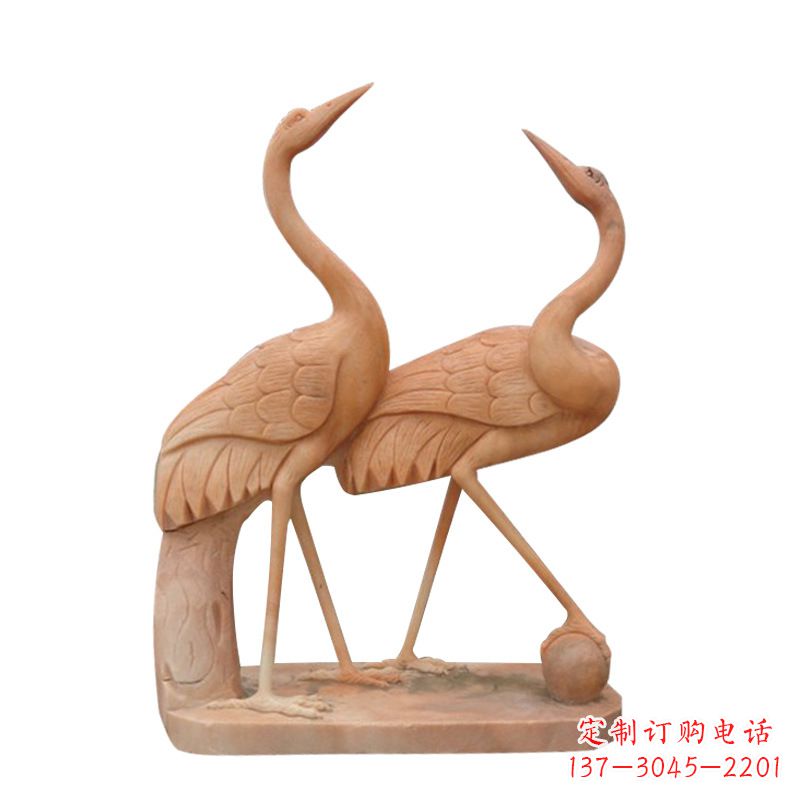 武汉汉白玉花仙鹤雕塑,是来自中领雕塑的一件精…