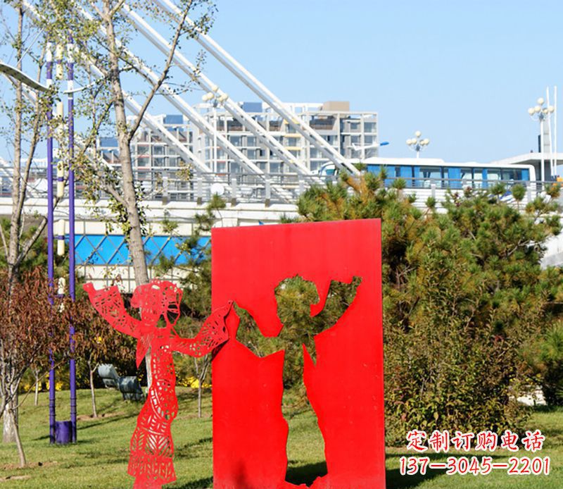 武汉全新设计:不锈钢皮影戏雕塑