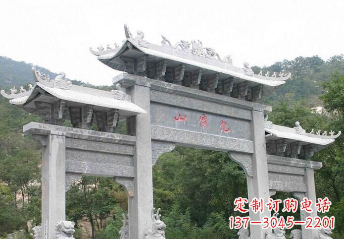 武汉三门仿古牌坊石雕,精美绝伦