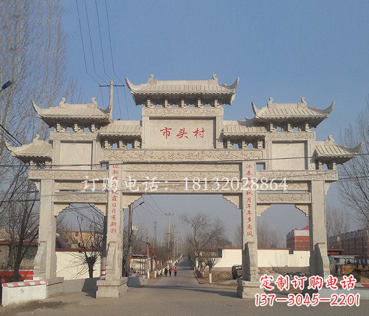 武汉景区三门七楼石雕牌坊——精美绝伦的牌坊雕塑