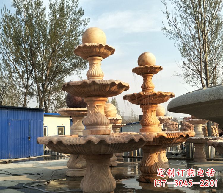 武汉古典九龙喷泉雕塑,可观赏九龙戏珠石