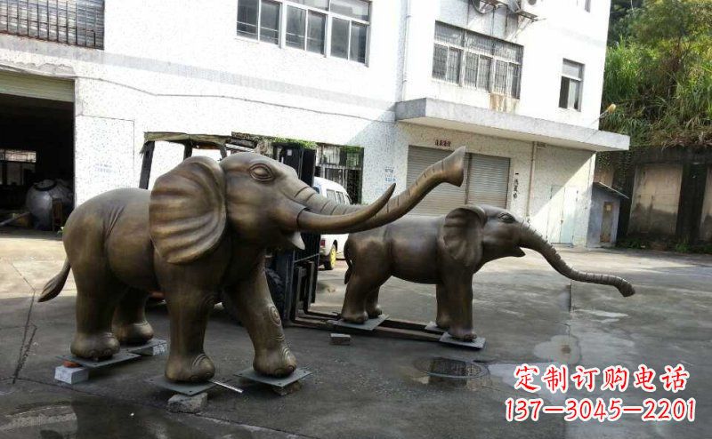 武汉典雅大象铜雕,精美艺术品