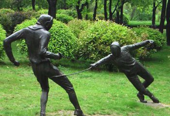 武汉铜雕艺术，精美运动员雕塑