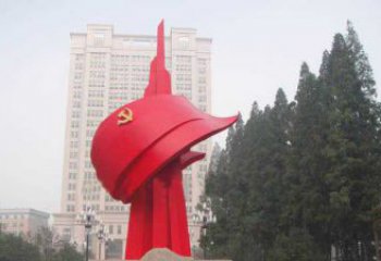 武汉不锈钢抽象党旗雕塑，象征着祖国力量