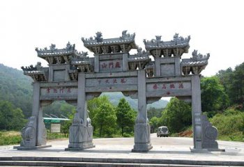 武汉鹿门山景区仿古石雕牌楼雕塑-让你亲近历史