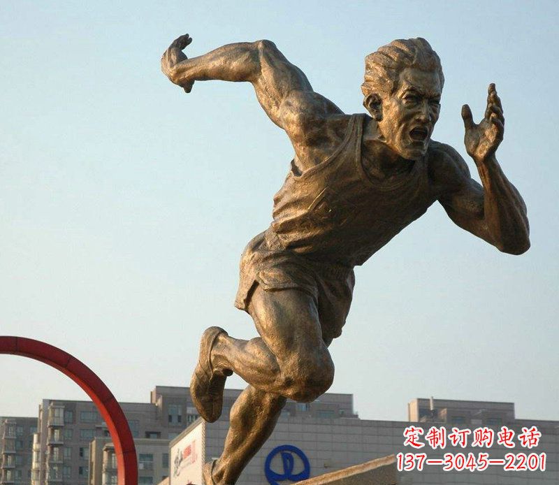 武汉把运动热情融入铜雕-男人雕塑