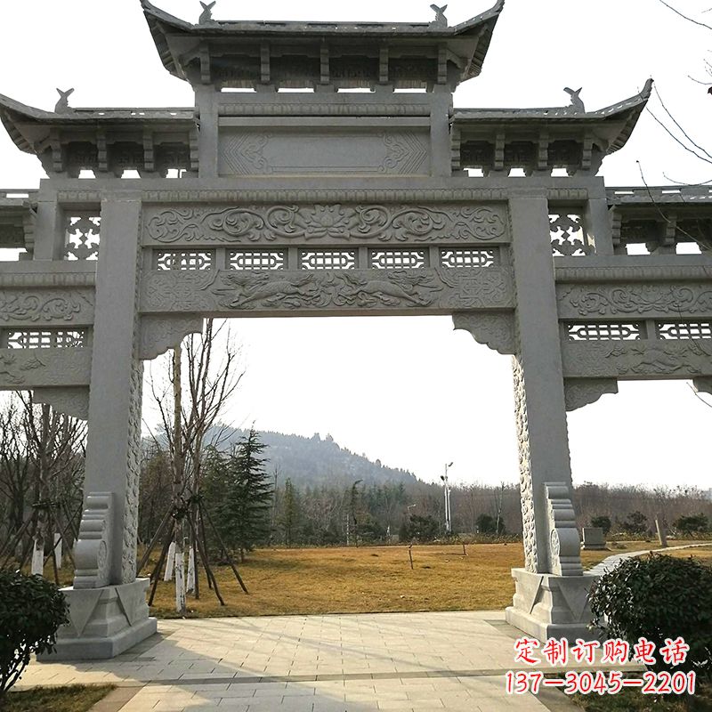 武汉中领雕塑:精致石牌坊雕塑