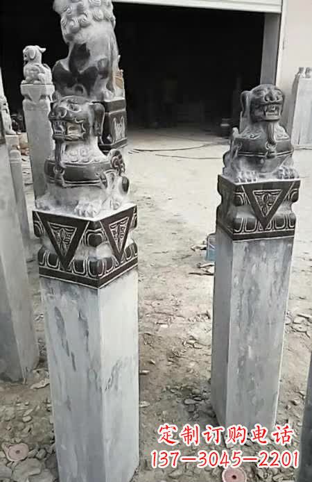 武汉精美的貔貅栓马桩雕塑