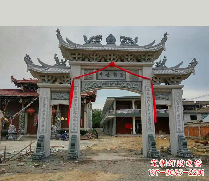 武汉三门牌坊石雕_2 (2)
