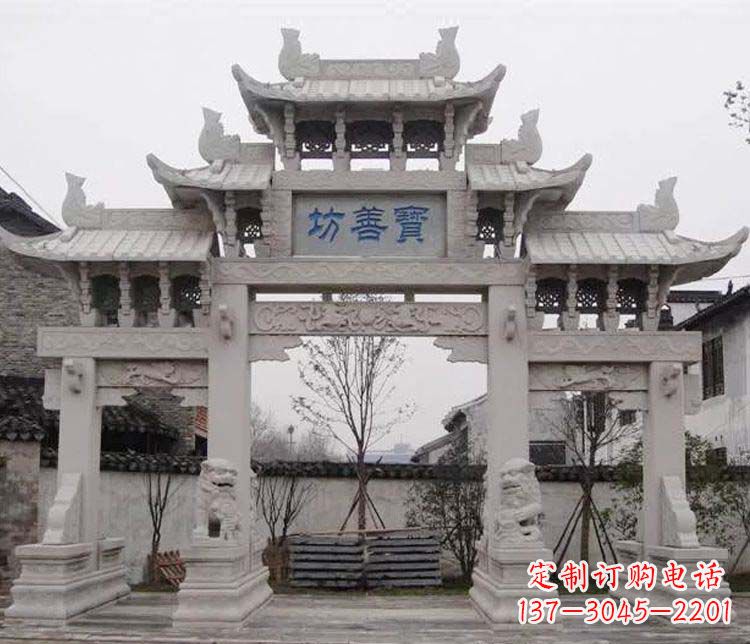武汉领雕塑:精美石牌坊石雕艺术品