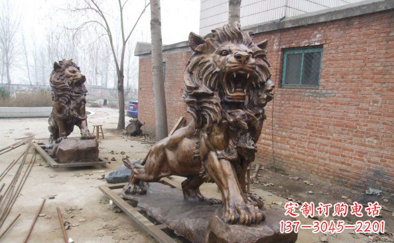 武汉狮子企业动物铜雕