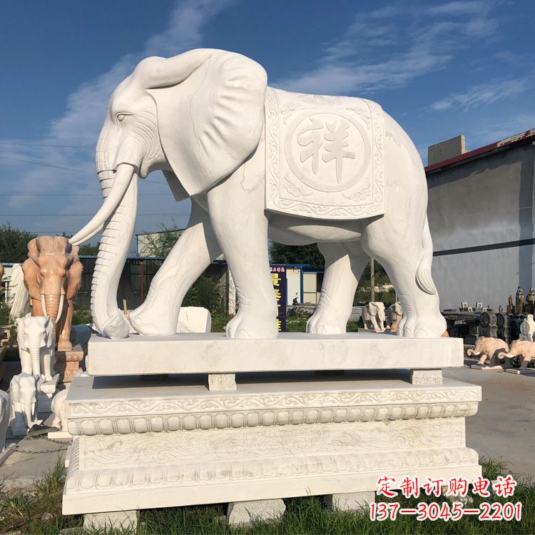 武汉现代工艺石雕大象雕塑