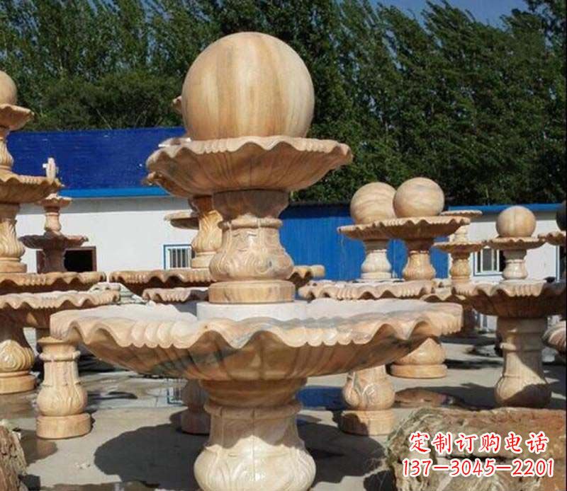 武汉中领雕塑:英伦风格的玉石风水球雕塑