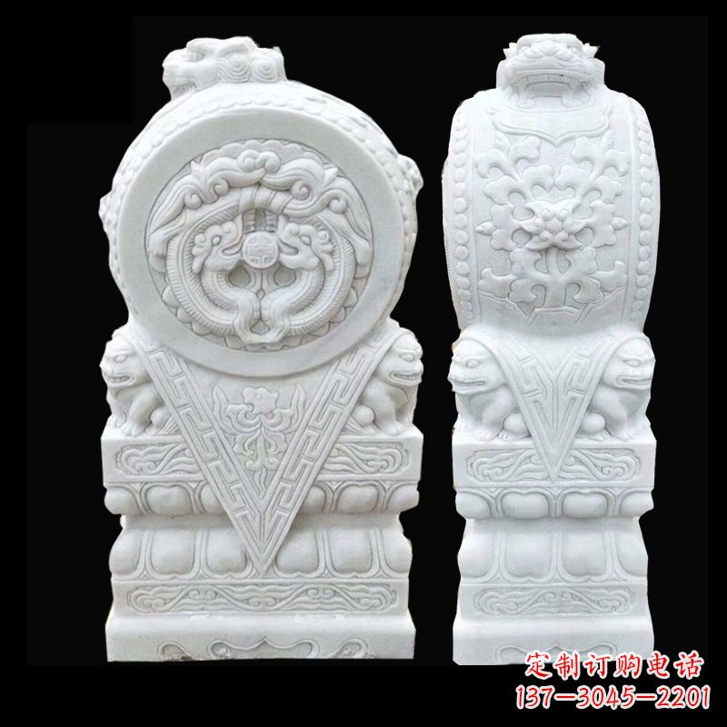 武汉中领雕塑精心打造的石雕门墩雕塑,采用优质…