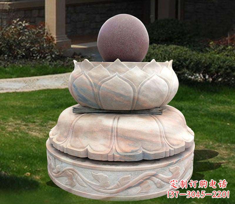武汉石雕小区风水球雕塑