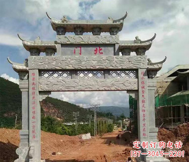 武汉石牌坊单门牌坊石雕