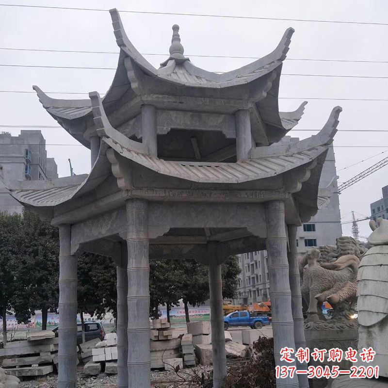 武汉双层八角石雕凉亭
