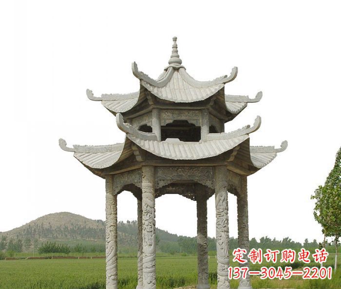 武汉双层仿古石雕凉亭