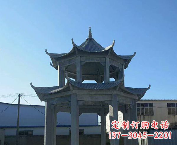 武汉双层仿古石凉亭石雕_1